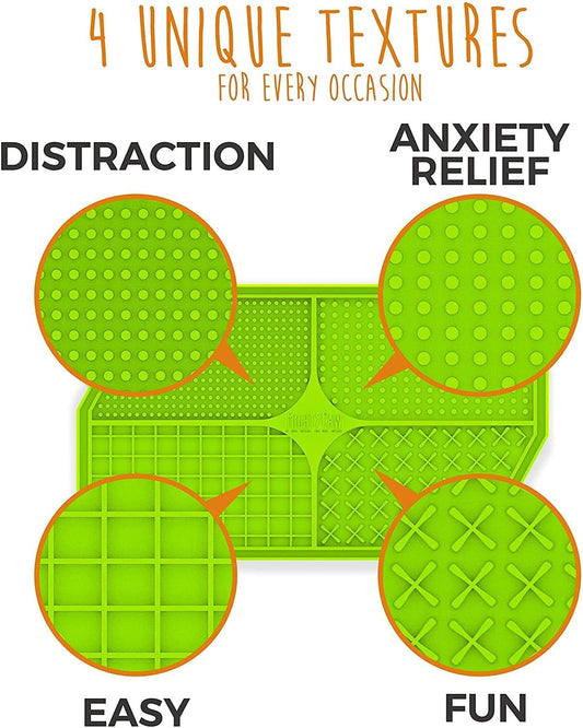Mighty Paw Interactive Dog Lick Pad | Anxiety Relief, Dishwasher Safe, 4 Textures. Great for Dental Health. Dog Enrichment Toys for Medium Dogs, Lick Mat for Dogs Large Breed