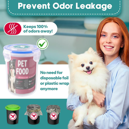 Canned Cat Food Storage Lids,Reusable Airtight Can Cover Pet Food Sealer - Keeps Dog Food Storage Container Food Fresh, Cat Food Container Eliminates Odor, Easy To Use With SUS 304 Spoon,Can Opener