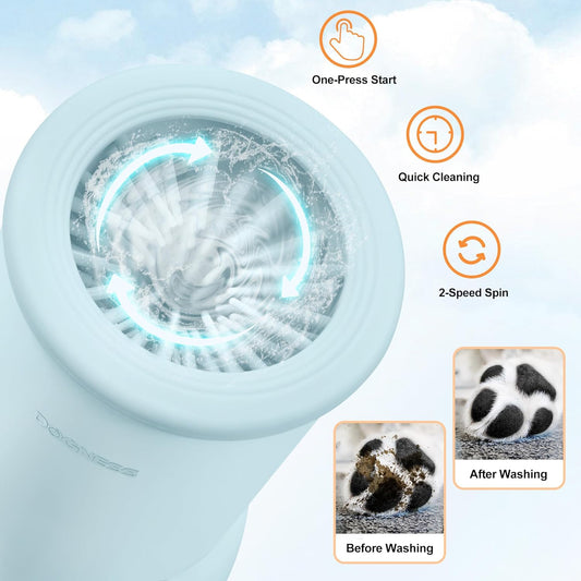 DOGNESS W01 Automatic Dog Paw Cleaner for Small to Medium Dogs (White)
