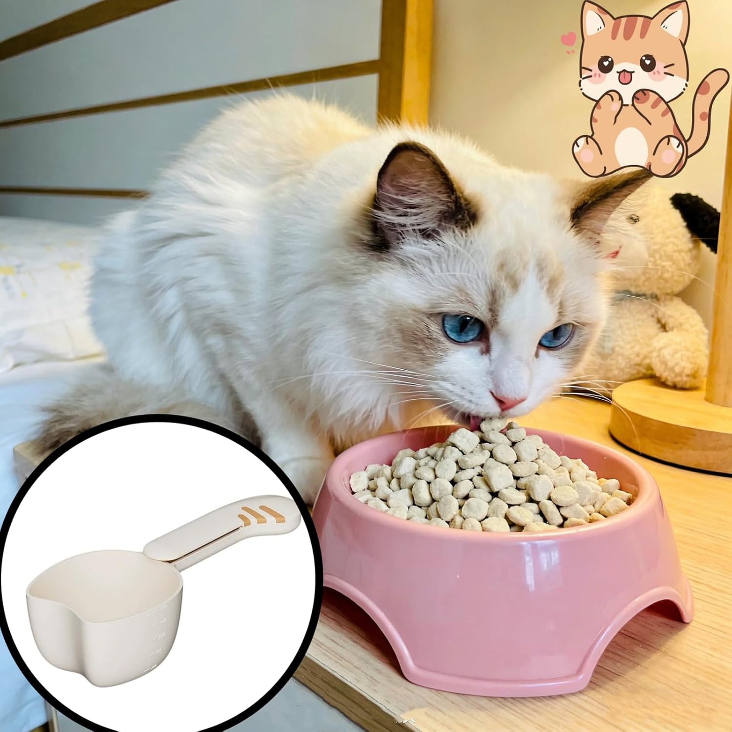 Pet Food Scoop Accurate Dog Feeding Scoop Cat Measuring Cup Half Cup Capacity with Measuring Lines for Pet Feeding and Food Measurement