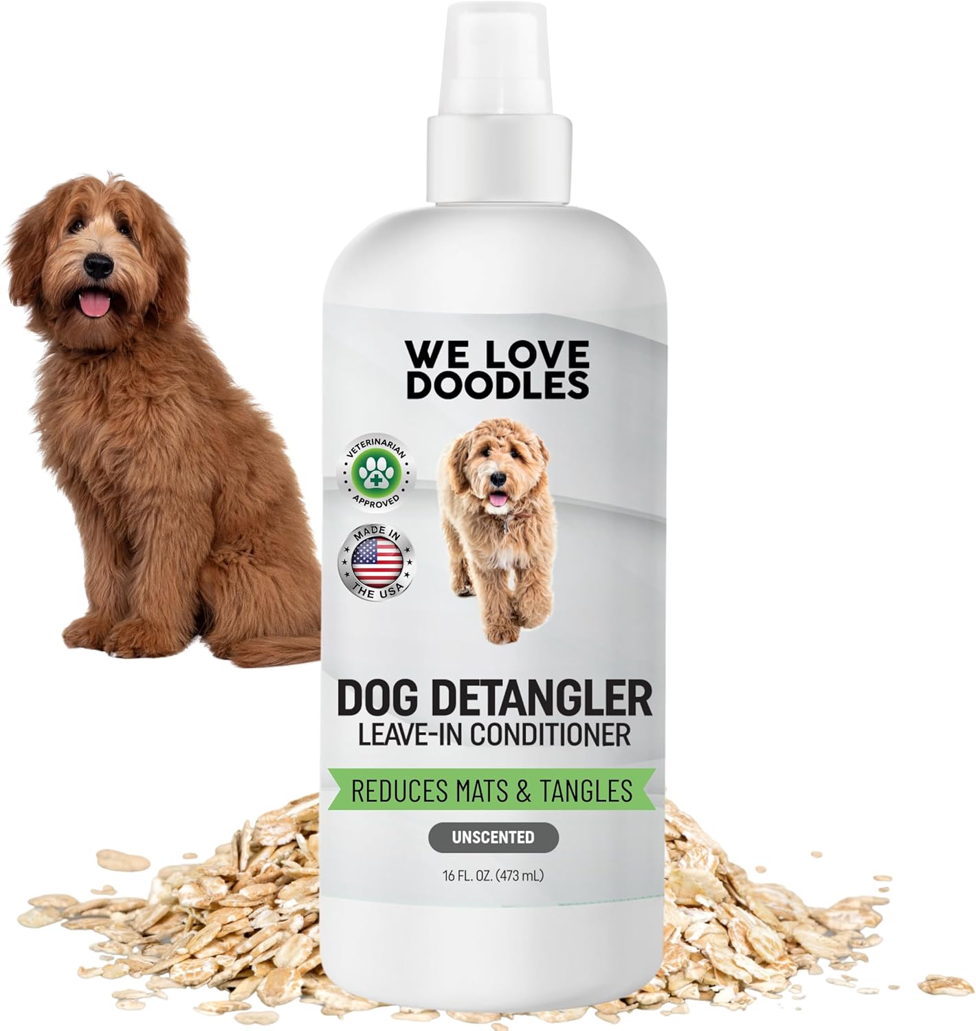 We Love Doodles Dog Detangler Spray - Leave-in Conditioner for Dogs - Dog Detangling Spray - Dematting Spray for Dogs - Tangle Remover - Made in The USA, Large 16 fl oz (Ocean Breeze)