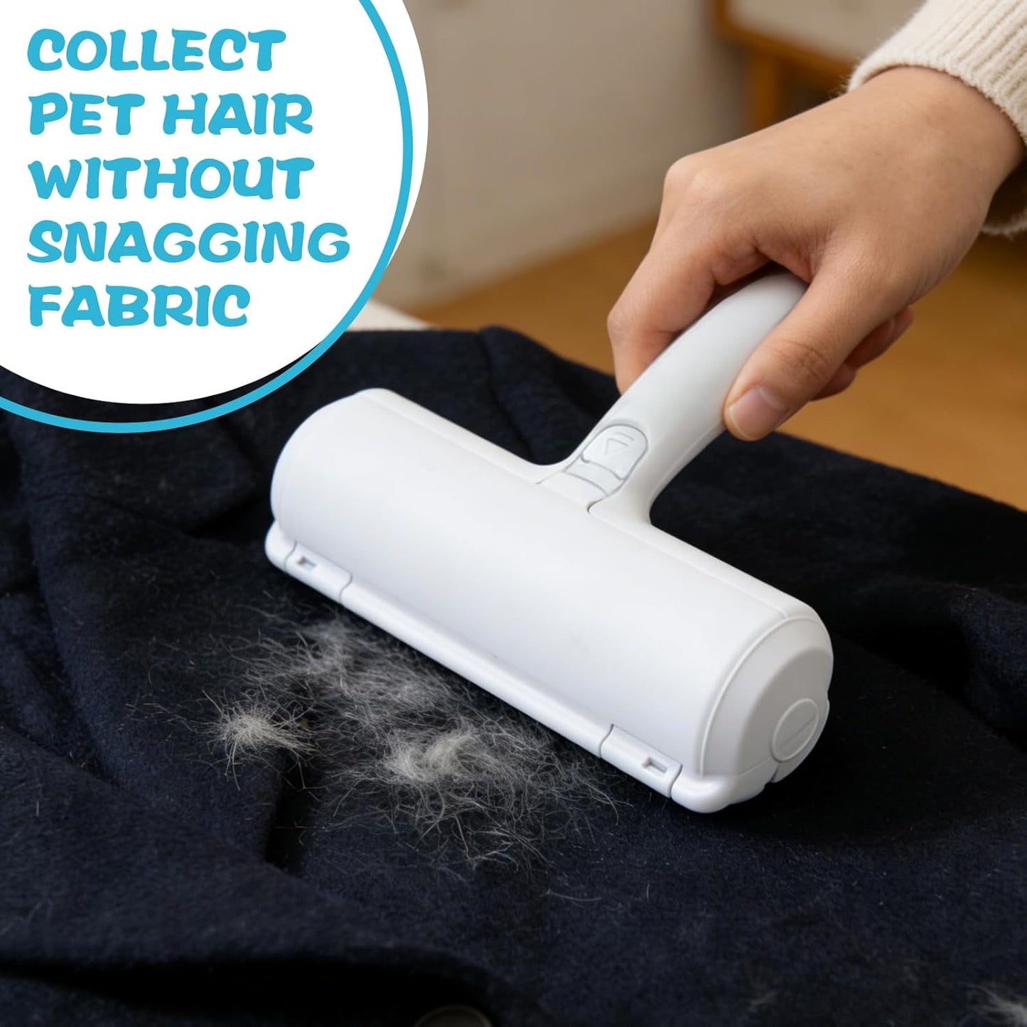 Roller Pet Hair Removal Tool, Portable Detachable Handle Reusable Lint Roller for Cat & Dog Hair on Car, Furniture, Couch, Carpet, Rugs