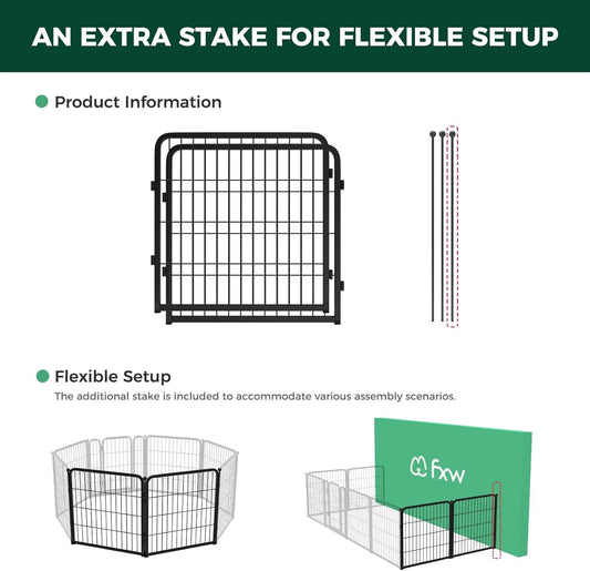 FXW Homeplus Unleashed Indoor Dog Playpen - Stress-Free and Safe Play, Heavy Duty 24 Inch 6 Panels Dog Pen for Puppy and Small Dogs, Black│Patented