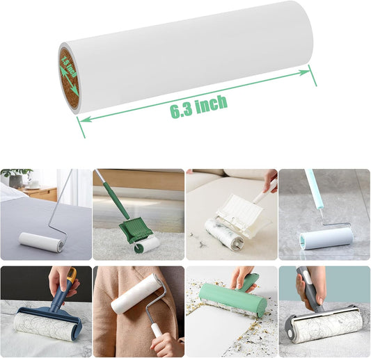 7.5 inch Lint Roller Refills Only, Pet Hair Remover Refills for Clothes Carpet Floor Couch, Extra Sticky Lint Brush Roller Refills, Pack of 5 Rolls, Total 300 Sheets (7.5'' Wide)