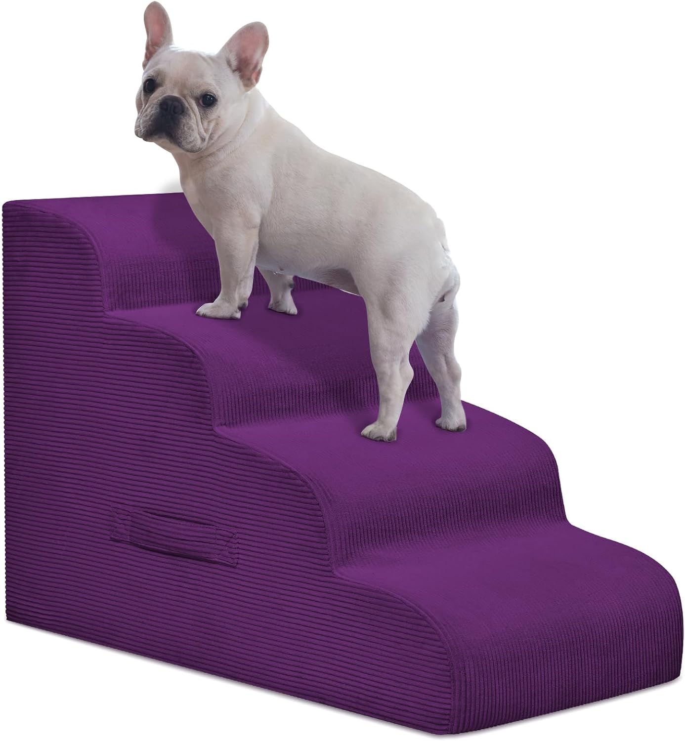 Mesa Lemon Dog Stairs & Steps for High Beds, 3 Steps High Density Foam Waterproof Dog Ramp for Small Dogs and Cats, Pet Stairs with Removable Washable Cover for Bed, Couch, Sofa and Car (H:16")