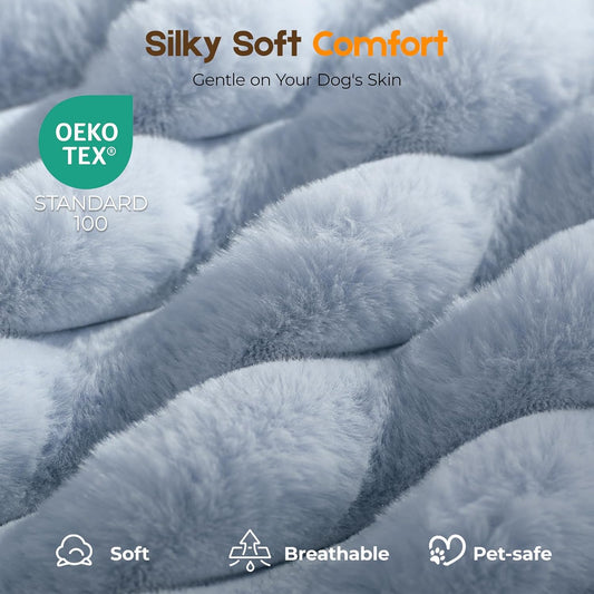 Orthopedic Dog Bed for Large Dog, Waterproof Pet Bed,Non-Slip Bottom and Egg-Crate Foam with Removable Washable Cover Crate Bed,Cream,36"x27"x3"
