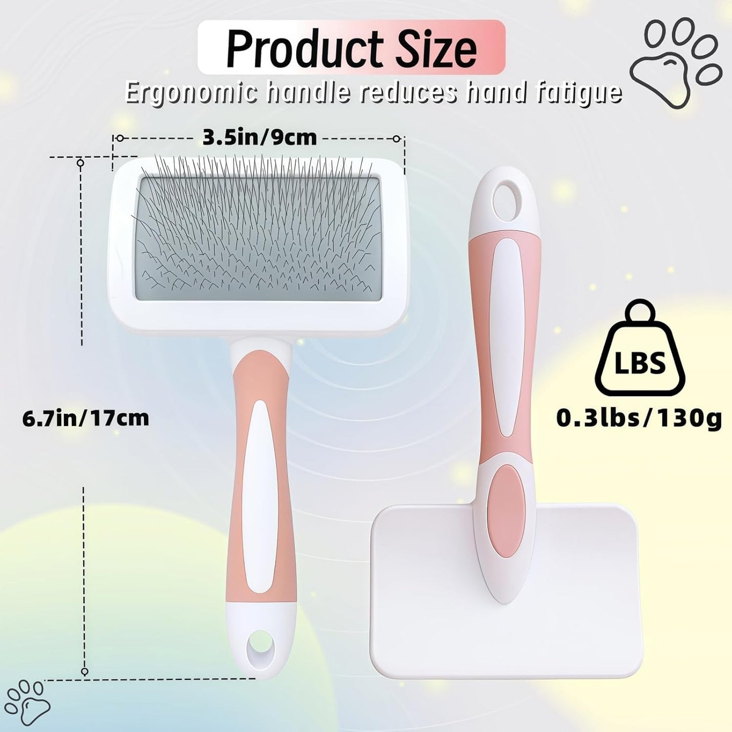 2pcs Slicker Brush for Dogs & Pet Comb Set, Professional Dog Grooming Brush for Goldendoodles, Poodles, Labradoodles, Dog Brush with Extra Long Pins to Effectively Remove Tangles, Knots and Mats
