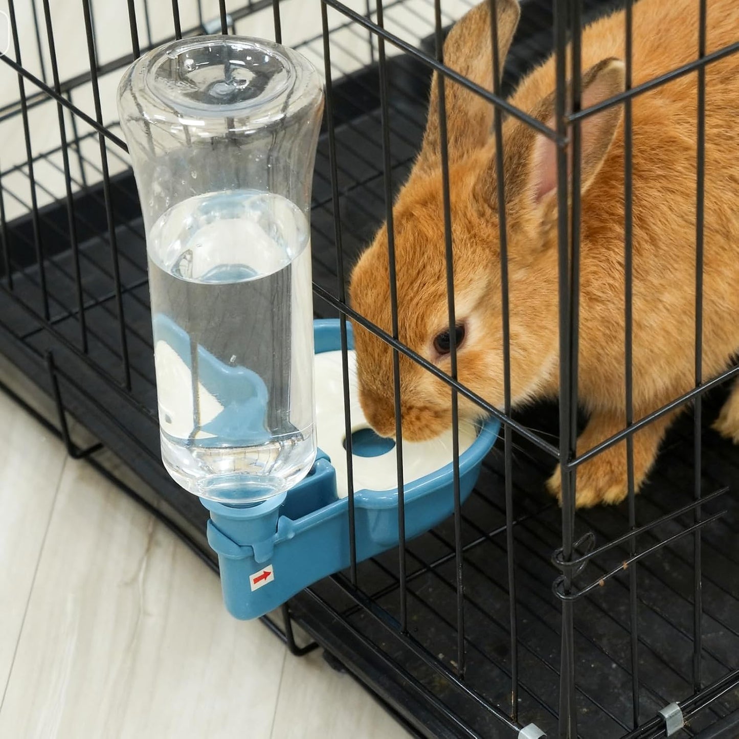 VANNON 16oz Pet Water Bottle, Gravity Dog Water Bowl Dispenser for Cage, Anti-Overflow Water Dispenser for Small Dogs, Cats, Rabbits and Other Small Animals, BPA Free, Grey