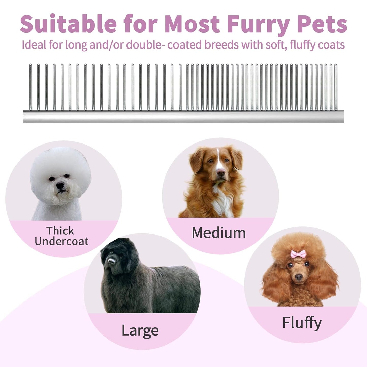 Large Slicker Brush & Green-comb Value Kit, Extra Long Pin Dog Grooming Brush for Curly Hair Goldendoodles, Removes Long and Loose Hair & Undercoat