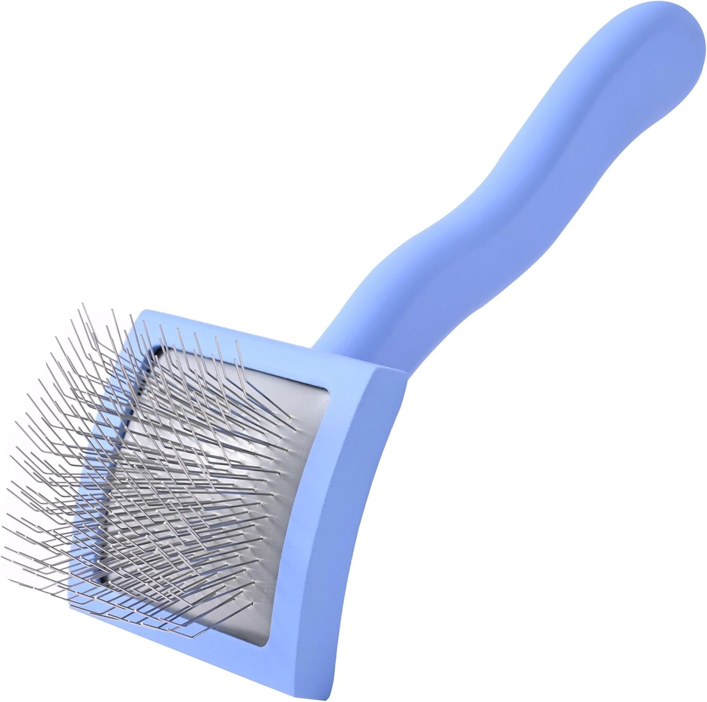 Slicker Brush for Dogs, Dog Grooming Supplies - Best Doodle & Poodle Brush for Haired Dogs - Goldendoodle Pin Detangler for Dematting (Medium Curved)
