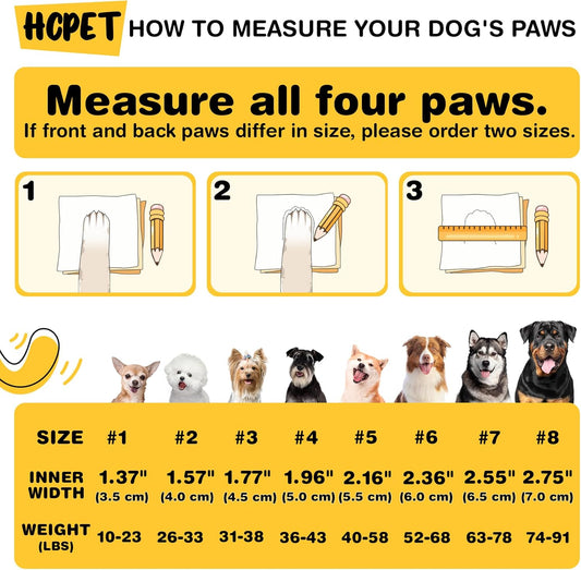 Hcpet Dog Shoes for Dogs, Dog Booties for Dogs, Anti-Slip Dog Boots & Paw Protectors for Hot Pavement Winter Snow Hiking with Reflective Straps Khaki Size 6, 4PCS