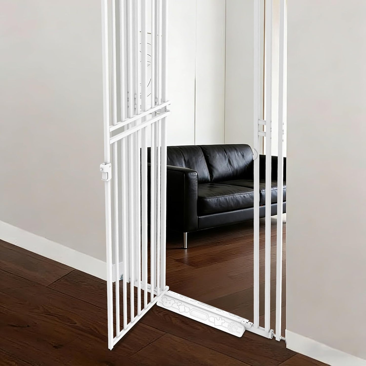 78.74" Extra Tall Cat Gate for Doorway, Wide Adjustable 27.56"-32.28" No Drilling Pet Proof Safety Door Gate, Pressure Mount Full Dog Barrier for Stairs Kitchen House-White