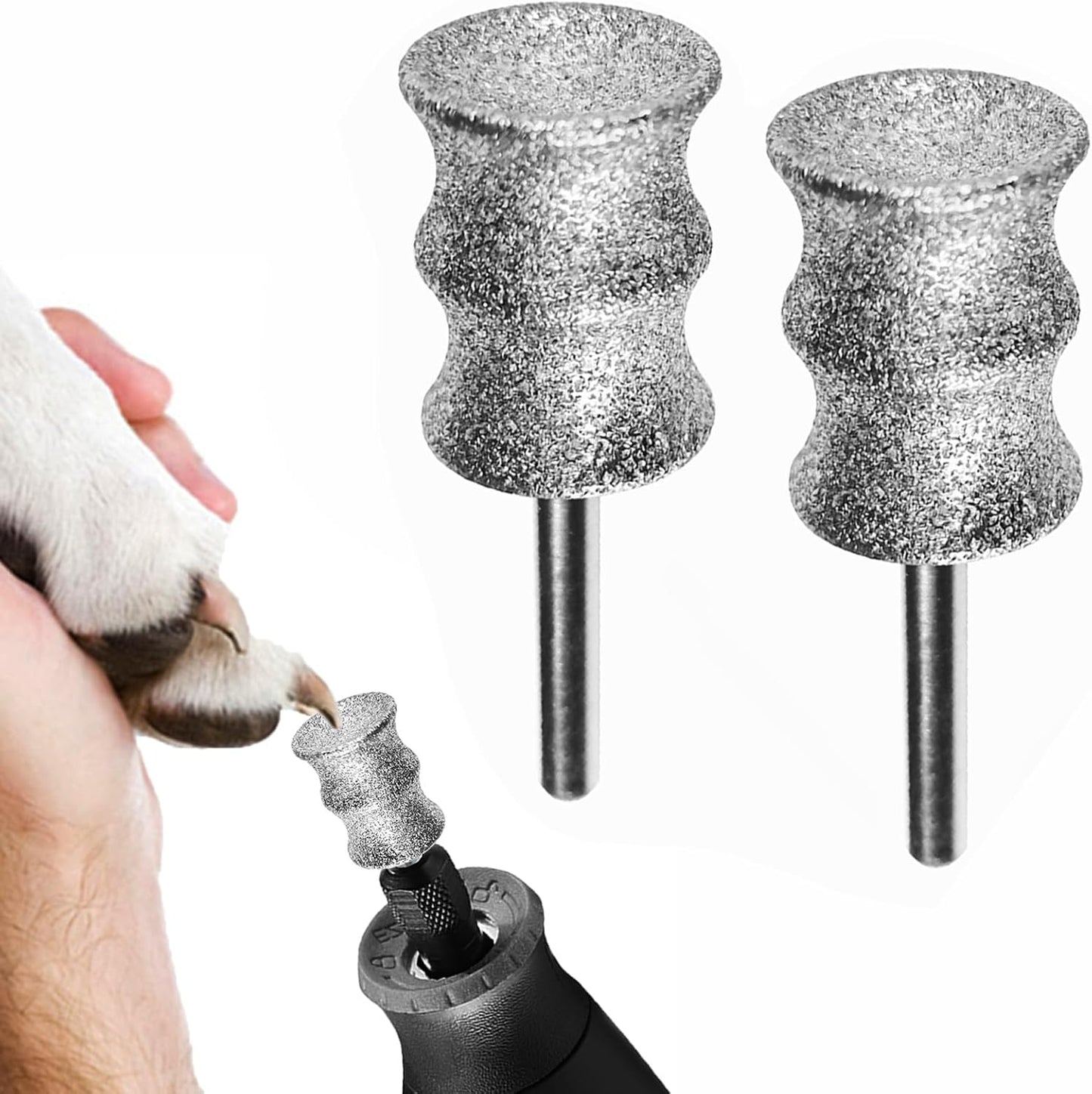 Diamond Rotary Grinder Bits for Dog - Pet Nail Grinder Attachment - 1/8" Replacement Grinder Wheel for Dremel - Pet Nail File & Clippers for Medium Large Dogs (XL)