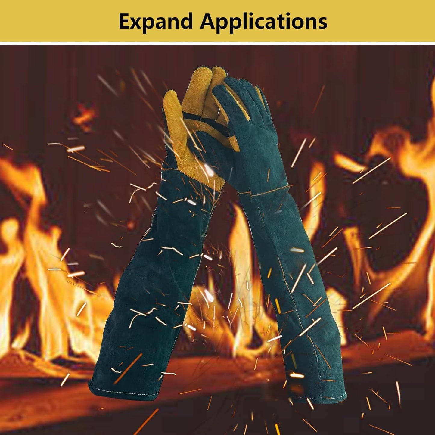 Animal Handling Gloves - 60CM Durable Bite & Scratch Resistant Gloves for Bathing, Grooming, Welding, Handling Dogs, Cats, Birds, Snakes, Parrots, Lizards, Reptiles
