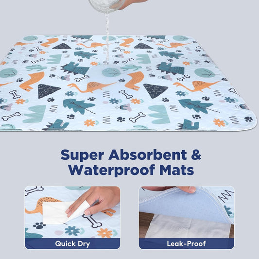 Washable Pee Pads for Dogs, 2 Pack Large 36"x41" Super Absorbent Reusable Dog Training Pads, 100% Waterproof Non-Slip Puppy Whelping Dog Playpen Indoor Pads Mat Pet Supplies