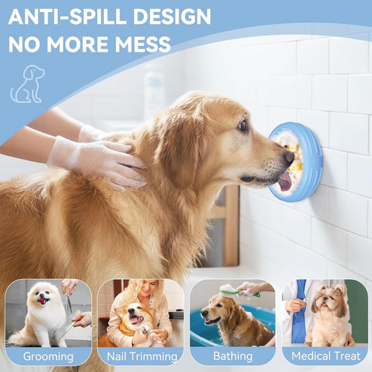 Dog Lick Bowl, Animire Freeze Lick Mat for Dogs, Non-Slip Slow Feeder Licking Bowl Enrichment Treat for Distraction Anxiety Relief, Food Grade Silicone, Dishwasher Safe(Pastel Purple,S)