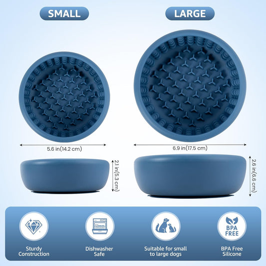 Dog Lick Bowl, ZOURYNUA Non-Slip Slow Feeder Dog Bowls, Enrichment Licking Mat for Distraction, Anxiety Relief Treat Dispenser Freezer, BPA Free Silicone & Dishwasher Safe (Pink, Small)