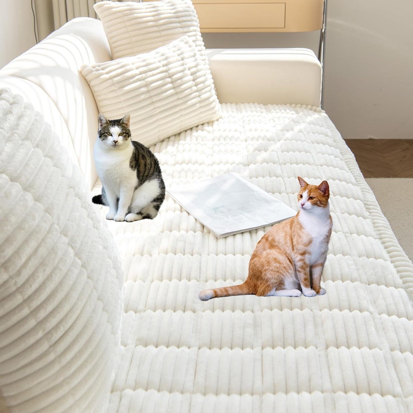 Mivnue Pet Couch Cover, Couch Covers for Dogs, Washable Dog Sofa Covers Couch Protector, Fuzzy Non Slip Couch Slipcover Pet Friendly (Brown, 27.6" x 59.1")
