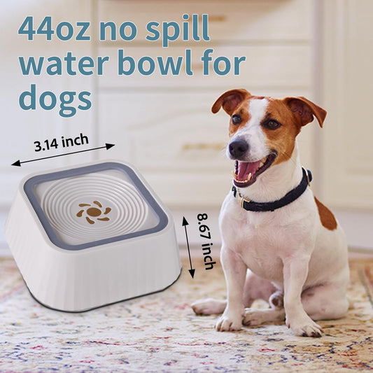Dog Water Bowl,No Spill Water Bowl for Dogs 45oz Large Capacity,Safety Foam in the Dog Bowl, No Spill Bowl for Elevated Design Mess Proof is Easy to Clean, is Suitable for All Pets