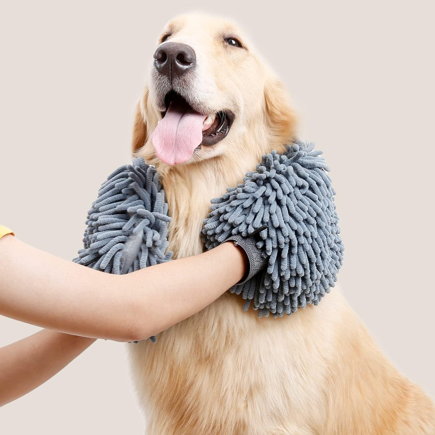 Super Absorbent Dog Dry Bath Gloves, Chenille Microfiber Pet Dirty Dogs Grooming Glove, Suitable for All Dog Breeds, For Wiping Wet Paws and Bodies, Machine Washable 2 Pack