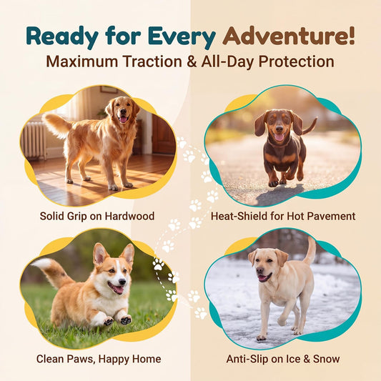 Dog Paw Grips & Protectors for Senior Dogs - Anti-Slip Traction Pads to Prevent Slipping on Hardwood Floors, Strong Grip Paw Stickers for Hot Pavement, Tile & Laminate Floors.