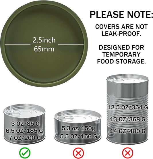 OHMO 2 Pack Cat Food Can Lids, Small Size (3 oz) Silicone Pet Food Can Lids Covers for 3 oz Cat Food Cans, Light Green