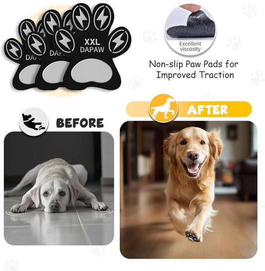 Dapaw Anti-Slip Dog Paw Pads, Paw Grip for Senior Dog on Hardwood & Tile Floors, Protector Pads for Hot Pavement, Paw Stickers for Dogs Feet with Strong Traction (5 Sets, 20 Pcs) L