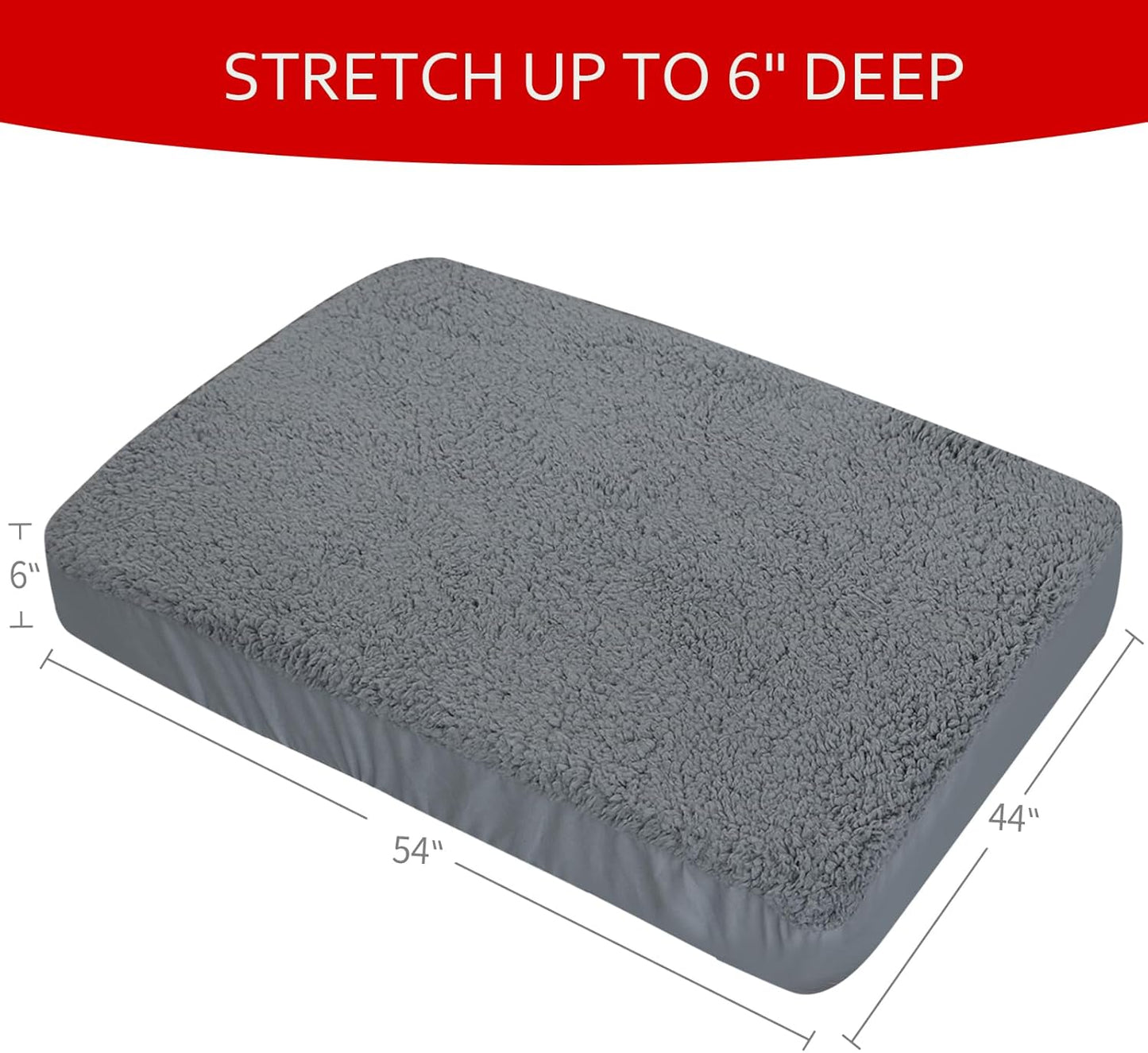 Dog Bed Covers Soft Plush Replacement Washable, Waterproof Pet Bed Liner Grey 36x27 Inches, for Dog/Cat, Cover Only