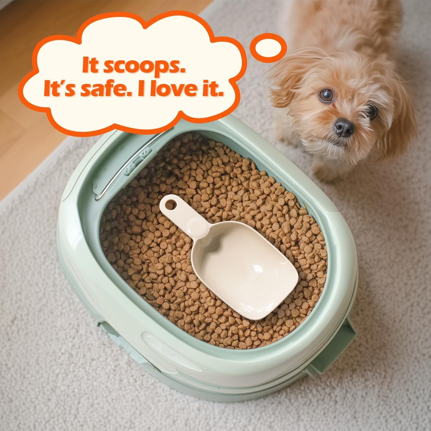 Dog Food Scoop 1 Cup, One Cup Measuring Cup, Food-Grade Melamine Pet Food Scoop, Durable 1 Cup Scoop with Precise Markings, BPA-Free & Dishwasher Safe (White, 8oz)