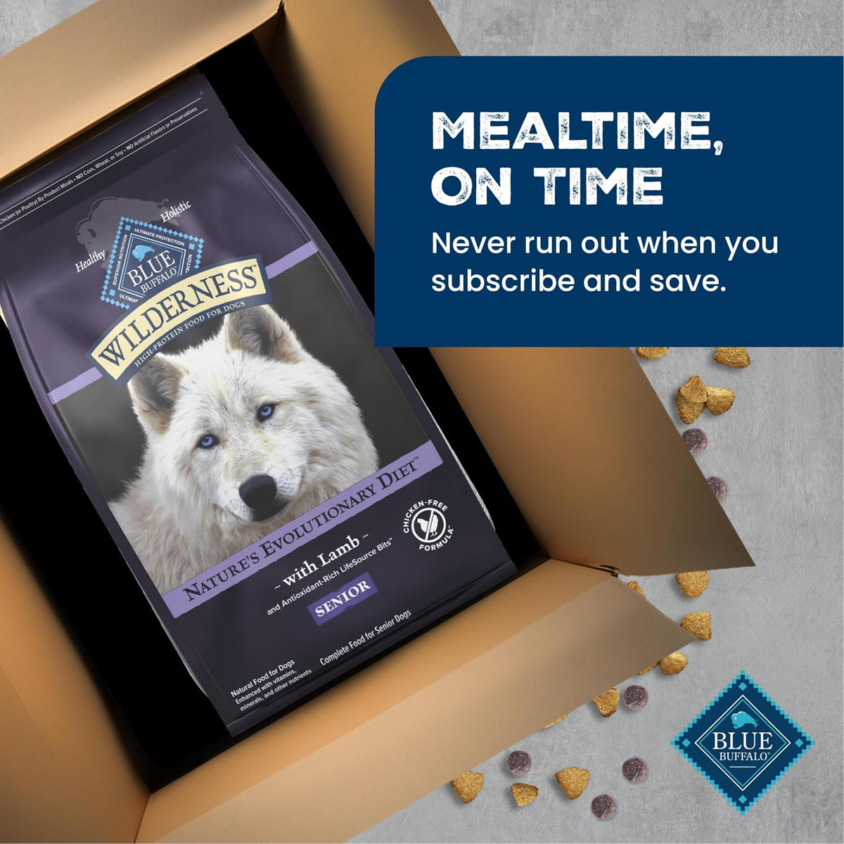 Blue Buffalo Wilderness Lamb & Wholesome Grains Senior Dry Dog Food, 4.5 lb