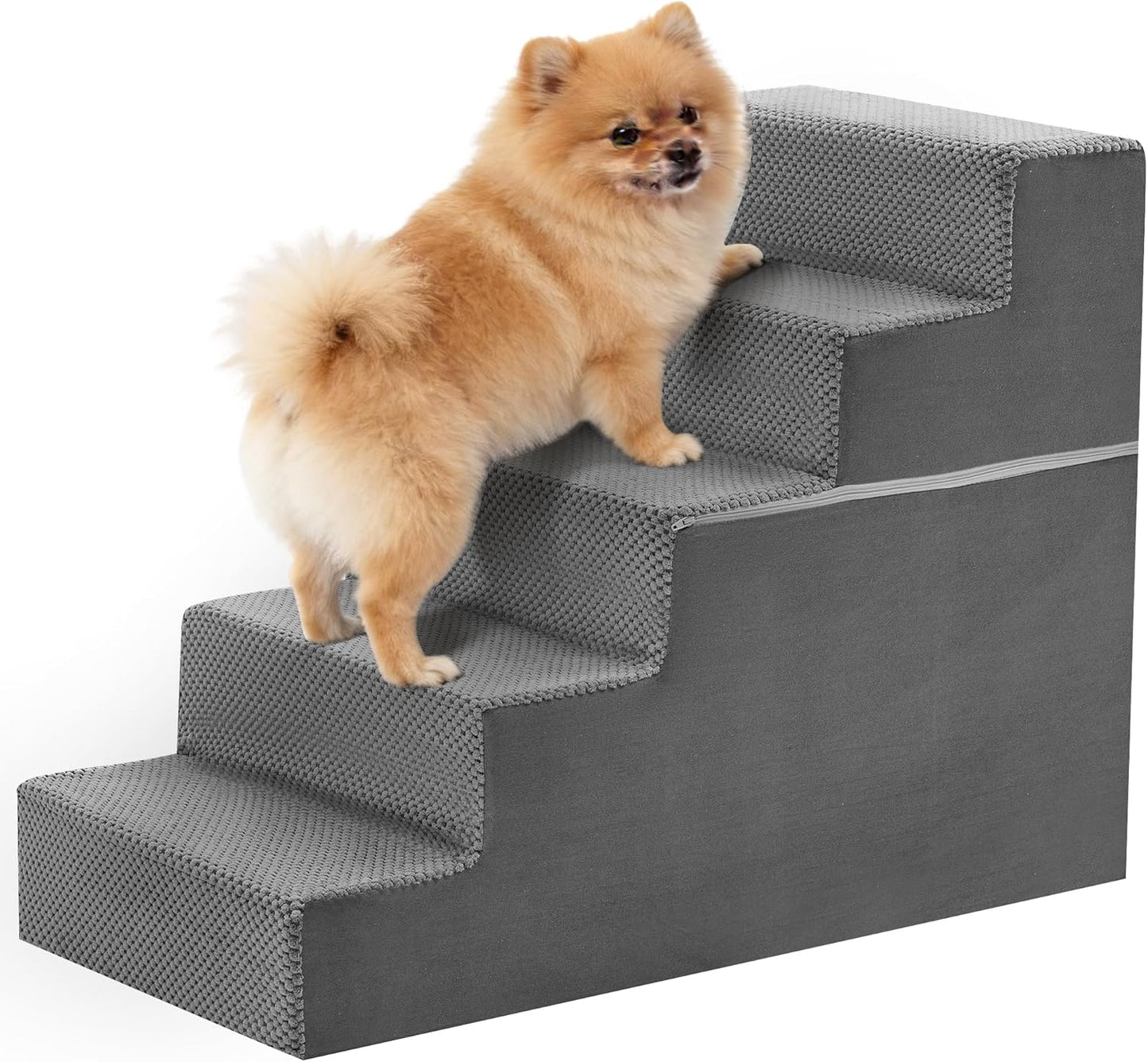 3-Step Dog Stairs for Small Dogs and Cats, 16in H Dog Steps for Couch, Sofa, Chair, Non-Slip Sturdy Pet Steps, Pet Ramp for High Bed Indoor
