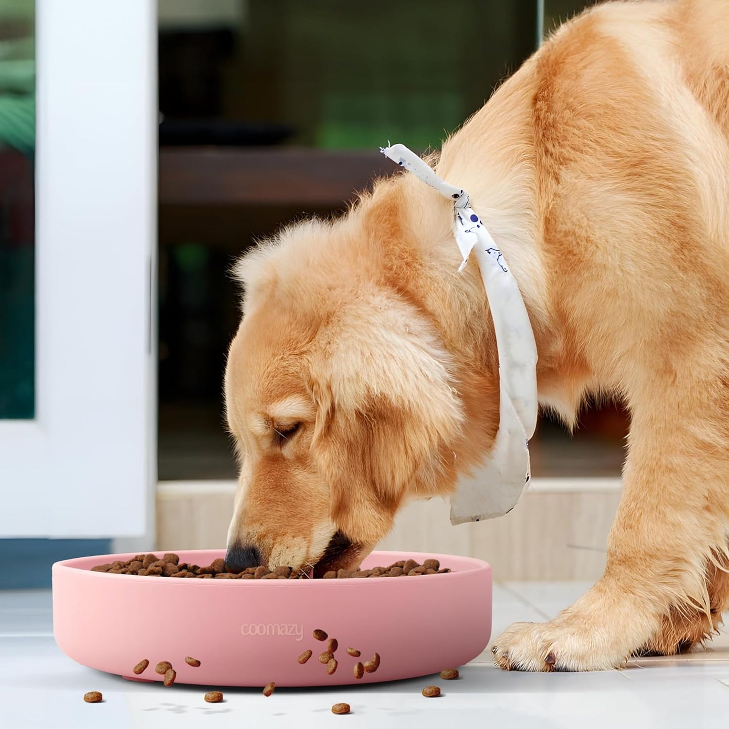 Coomazy Extra Large Slow Feeder Bowl, Silicone Dog Bowl with Suction Cups, Slow Feeder & Non-Slip Design, Boredom and Anxiety Reducer, Suitable for Large Dogs, Avocado Green, 5 Cup