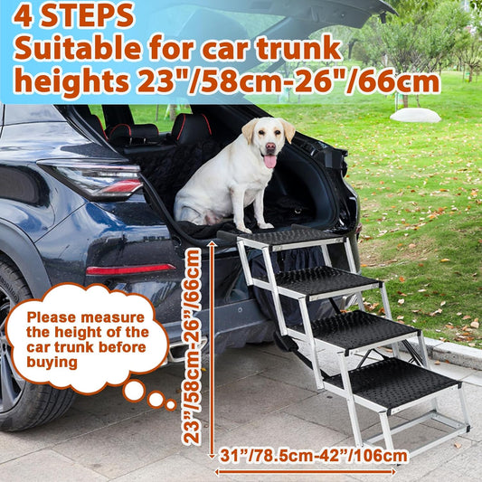 Uross Dog Ramp for Car 71" Long- Collapsible Pet Ramps for Large Dogs SUV Truck Folding Outdoor Dog Ramp for Porch Steps