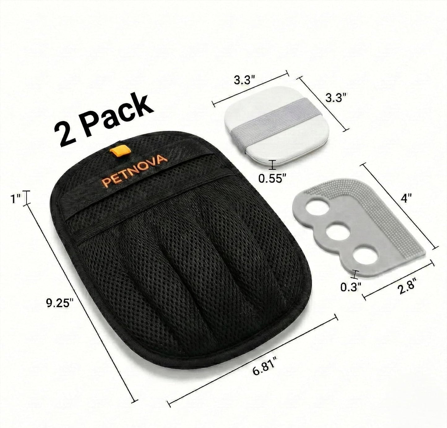 Pet Hair-Removal Glove for Couch: Deep Embedded Hair Removal Kit for Clothing Carpet Bed Curtain Cat Tree & Furniture - Includes Glove Carpet Rake & Reusable Lint Roller
