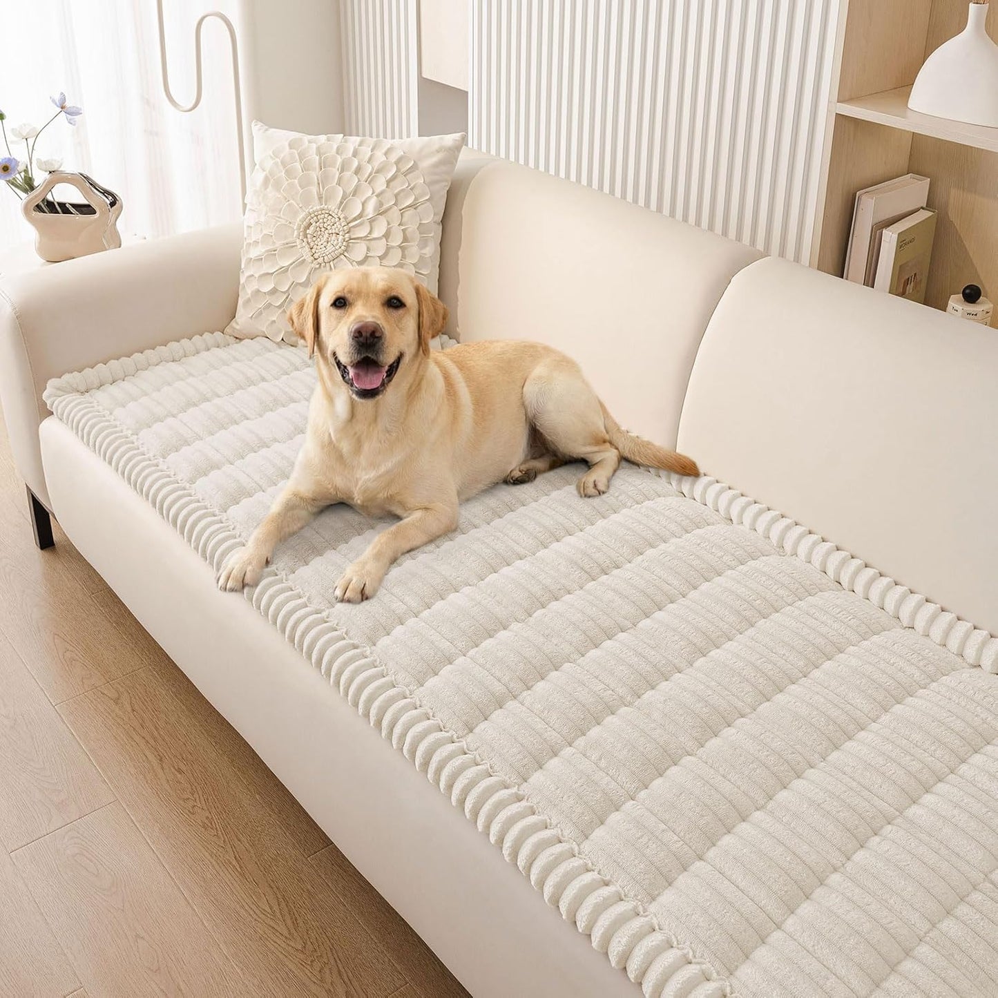 Smiry Couch Cover for Dogs, Non Slip Washable Sofa Protector for Pets, Soft Furniture Cover for Leather & Fabric Couches, Cozy Protect Against Fur, Dirt & Everyday Messes (Dark Grey, 27.6" x 59")