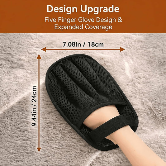 Upgraded Pet Hair Removal Gloves with Snug Elastic Wrist – Electrostatic Five-Finger Reusable Fur Remover for Cats & Dogs, Effortless Cleaning Tool for Couch, Carpet, Clothing & Car Seats
