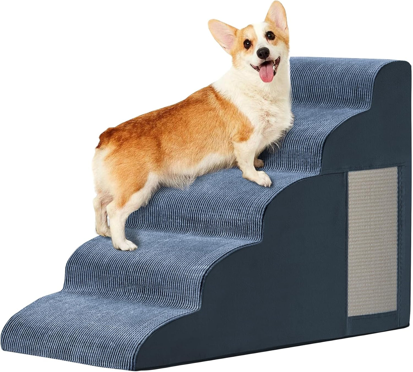 Dogs Steps for Bed, Dog Stairs for Small Dogs, 2-Step Dog Ramp for Bed, Couch, Sofa, and Chairs, Non-Slip Bottom Design, Cat Scratching, High Density Foam Portable Pet Step, Indoor, Grey