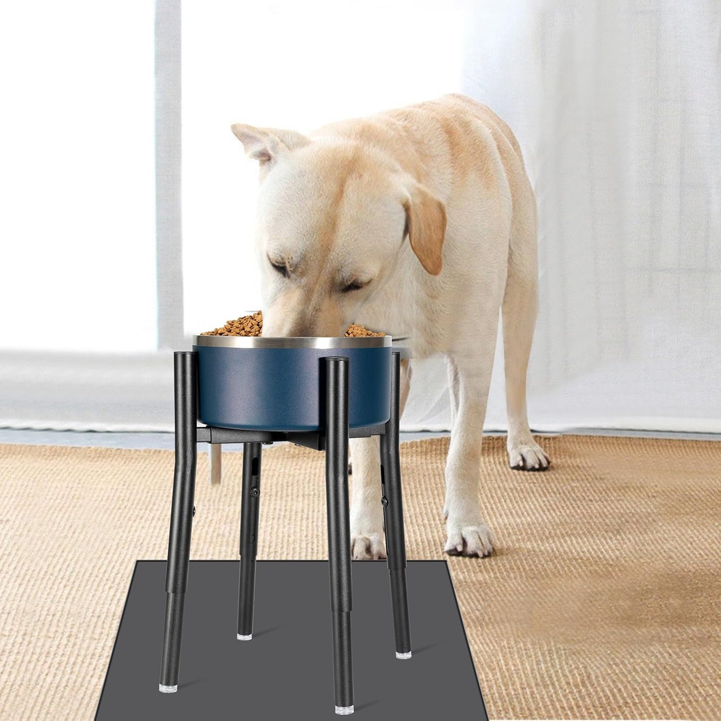 PROERR Single Dog Bowl Stand,Tall Dog Food Stand Adjustable Wide 7-11" Heights 14.5",Metal Elevated PET Bowl Holder Raised Water Feeder for Medium,Large Dog(Bowl Not Included)