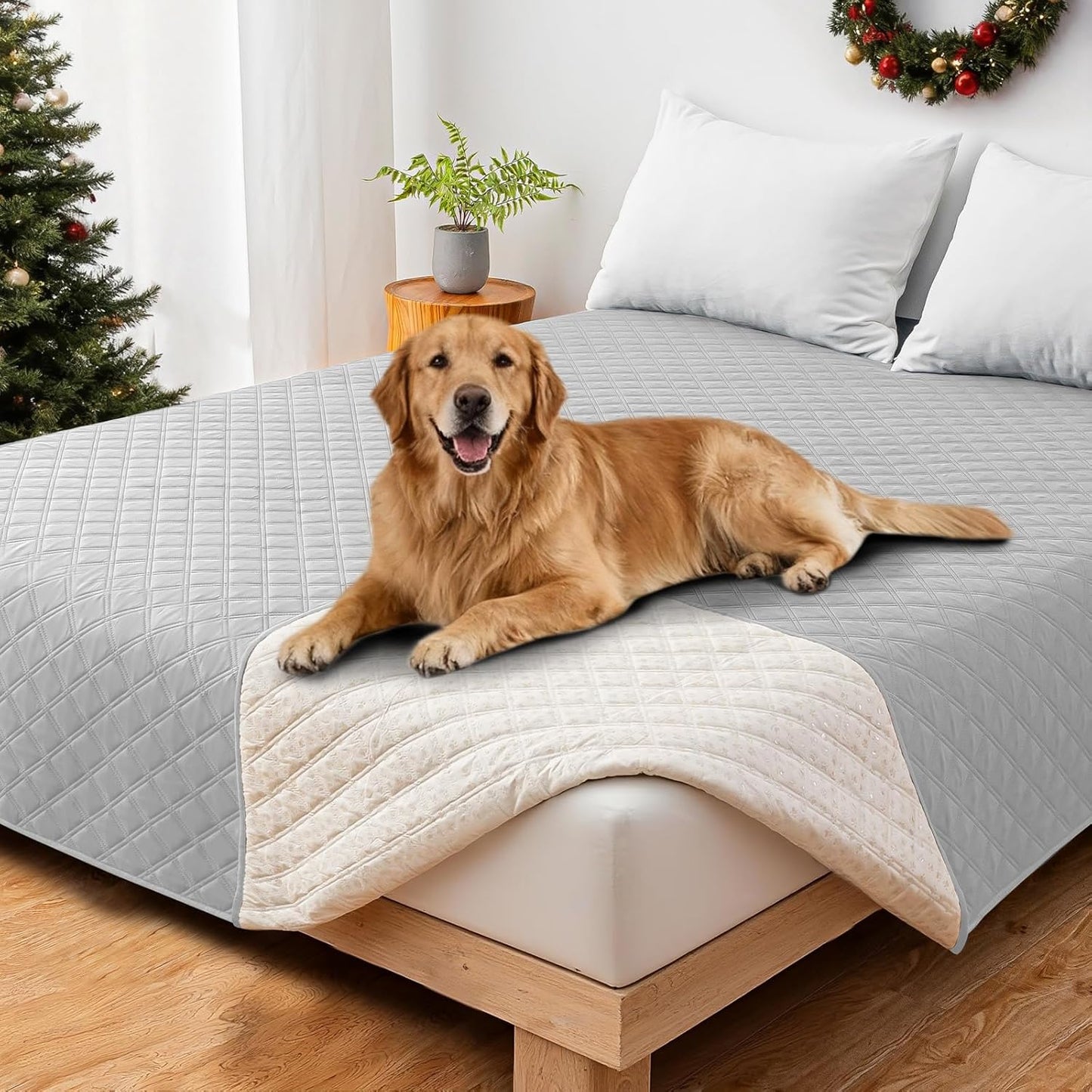 Waterproof Dog Blanket, Non-Slip Soft Pet Bed Cover, Couch Cover for Dogs Washable, Protects Sofa, Furniture, Crate, Car, Tear Resistant Leakproof Pet Blanket (30x70 Inch, Dark Grey)