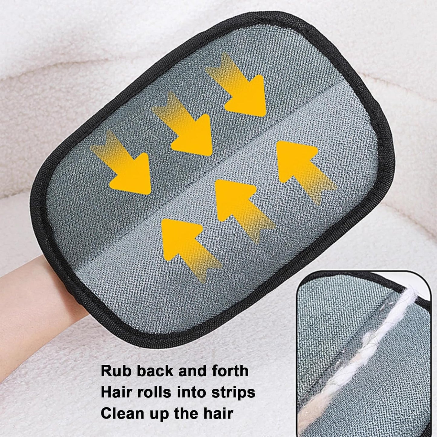 2Pcs Pet Hair Removal Glove for Cats & Dogs, with 2Pcs Toothbrush, Upgraded Five-Finger Electrostatic Pet Hair Gloves, Washable Reusable Pet Hair Remover Tool for Clothing, Couch, Carpet, Car Seat