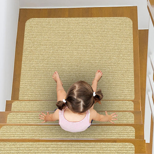 Stair Treads for Wooden Steps Carpet, Non-Slip Stair Runner Indoor Outdoor Stair Tread Mats Covers Pads, 19" x 31"Matching Landing Step Runner for Elders, Kids and Dogs (19" x 31", Black)