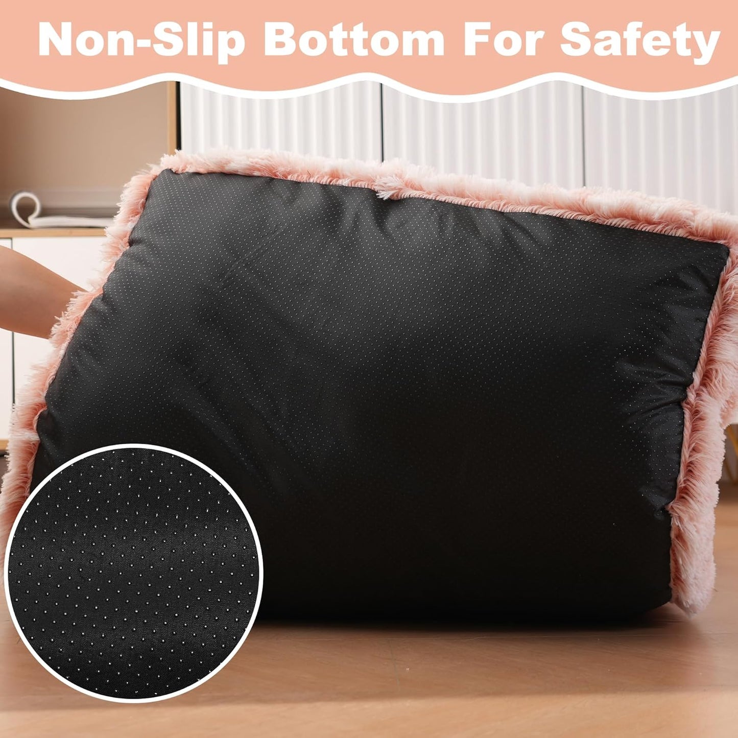 Bedfolks Waterproof Dog Crate Bed, Plush With Removable Washable Cover, Faux Fur Crate Pad for Medium Dogs, Fluffy Kennel 29"x21", Dark Grey