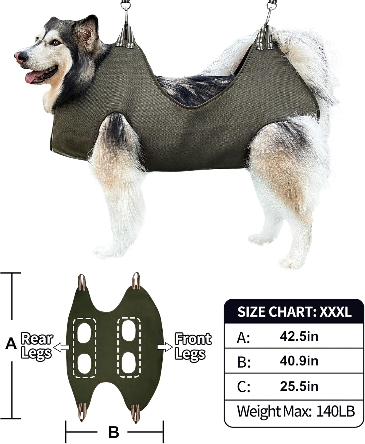 Kkiimatt 10 in 1 Pet Grooming Hammock Harness with Nail Clippers/Trimmer, Nail File, Dog Hammock/Grooming Sling for Nail Trimming/Clipping