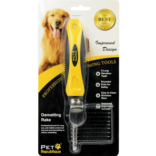 Pet Republique Dematting Tool for Dogs – Matt Splitters for Dogs, Cats, Rabbits, Long Haired Breed Pets – Effective Mat Remover, De-Matting Comb, or Dematter - Rake Super-Sharp Teeth Design
