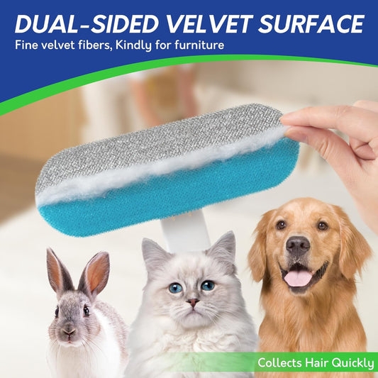 BOOMJOY Pet Hair Remover - Reusable Dog Cat Hair Remover Brush for Furniture, Couch, Carpet - Lint Remover for Pet