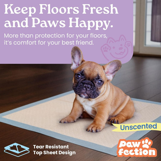 23.6" x 29.5" Unscented Puppy Pads – 6-Layer Absorbent Design – Holds up to 4 Cups of Liquid – Leak Proof & Tear Resistant for Indoor or Travel Crate Use – 30 Count Pee Pads for Dogs