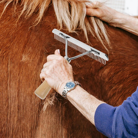 Balacoo 3 Pcs Undercoat Rake for Dogs - Pet Horse Hair Comb, Horse Brush Steel Comb for Hair, Pet Grooming Brush Set, Long Haired Grooming Tool Set for Large Dog Cat