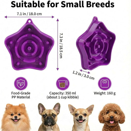 Pet Slow Feeder Bowl for Small Dogs, Puzzle Feeder for Petite Dogs, Anti-Choking, Slow Eating, 350ML Capacity, BPA-Free, Small Size
