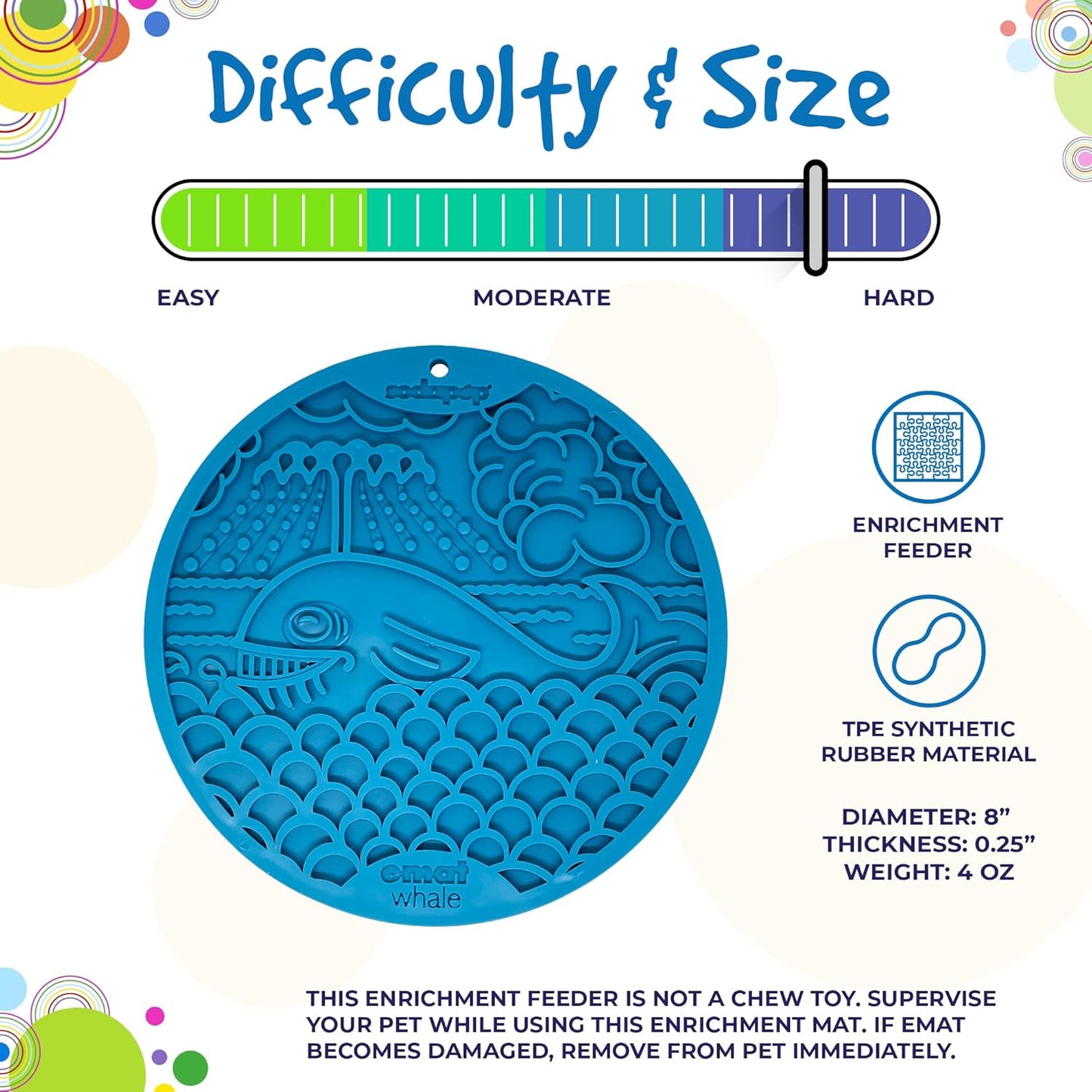 SodaPup Duckies eMat – Durable Lick Mat Feeder with Suction Cups Made in USA from Non-Toxic, Pet-Safe, Food Safe Rubber for Mental Stimulation, Digestive Health, Avoid Overfeeding, Calming, More