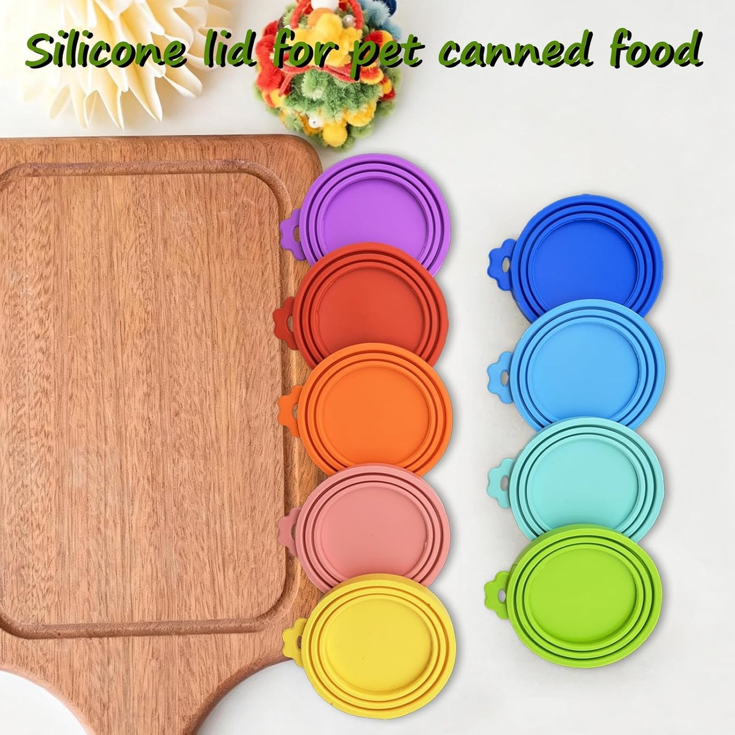 9 Pack Silicone Pet Food Can Lids, Silicone Dog&Cat Food Can Lid Covers, Reusable Universal Can Lids Airtight